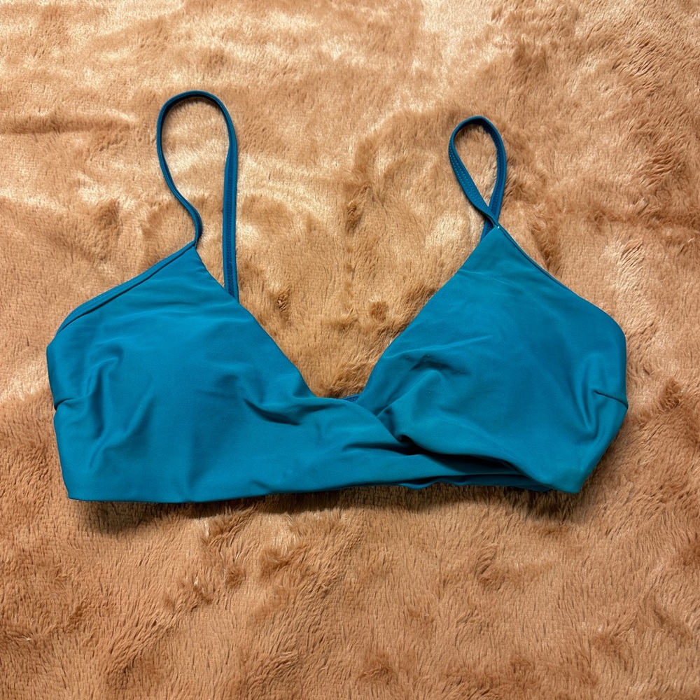 Blue Crossover Bikini Top